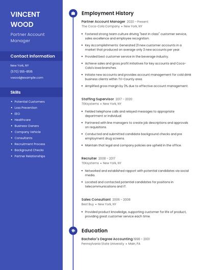 Partner Account Manager Resume