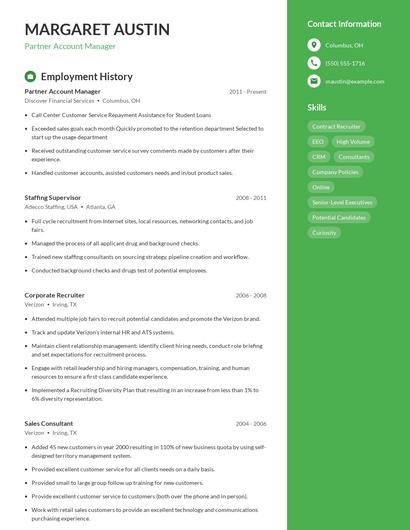 Partner Account Manager Resume