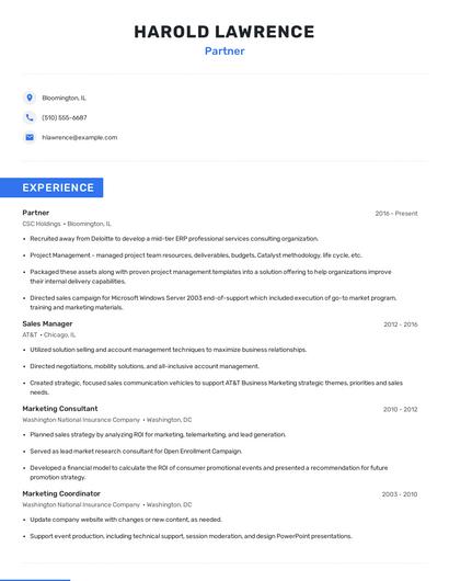 Partner Resume