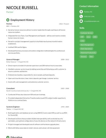 Partner Resume