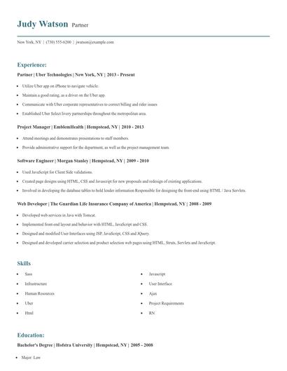 Partner Resume