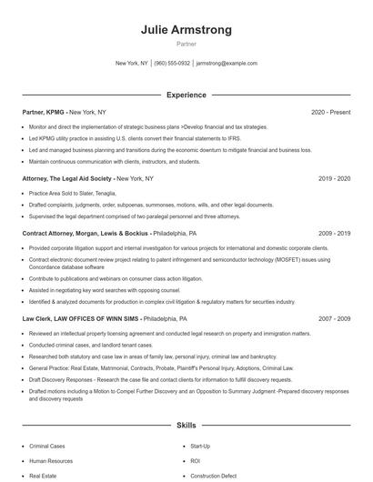 Partner Resume