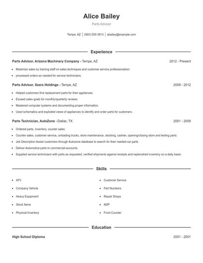 Resume example 1