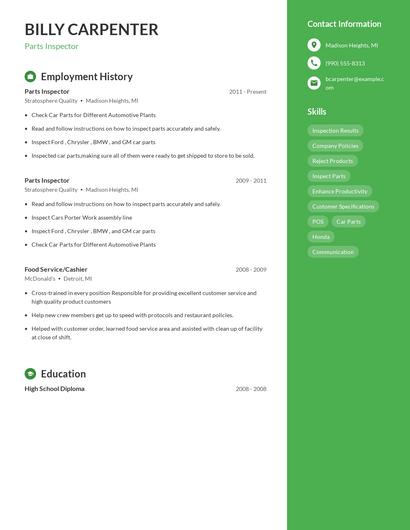 Resume example 5