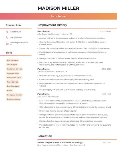 Resume example 3