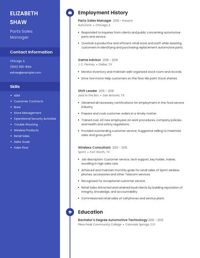 Resume example 4