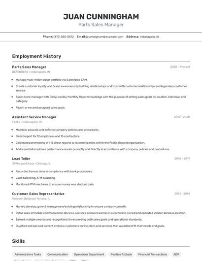 Resume example 2