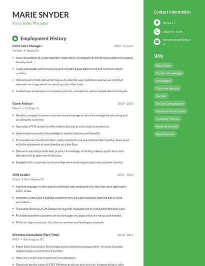 Resume example 5
