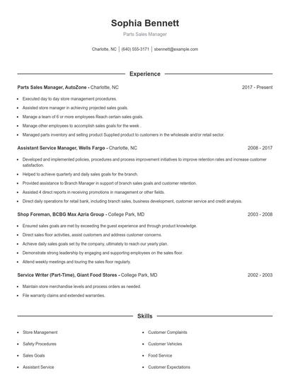 Resume example 1