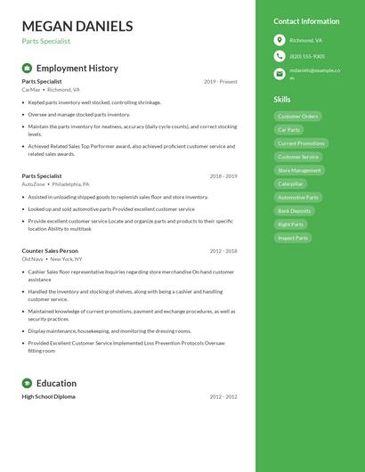 Resume example 5