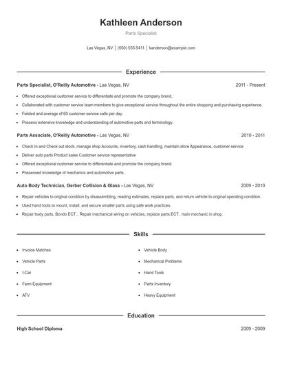 Resume example 1