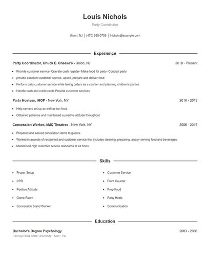 Resume example 1