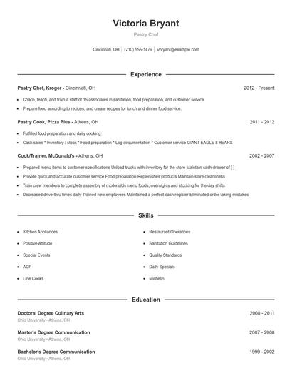 Resume example 1