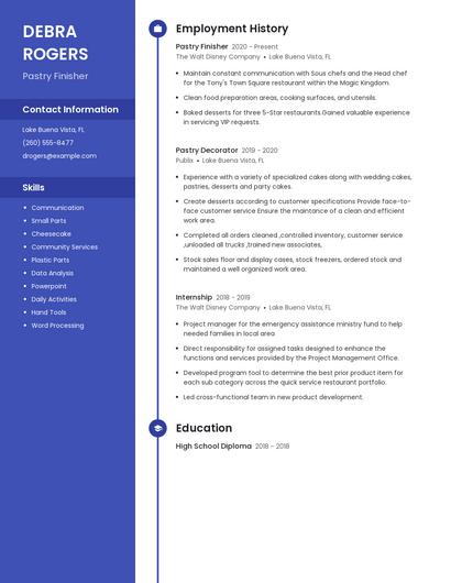 Pastry Finisher Resume