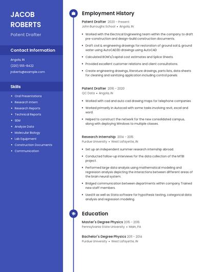 Patent Drafter Resume