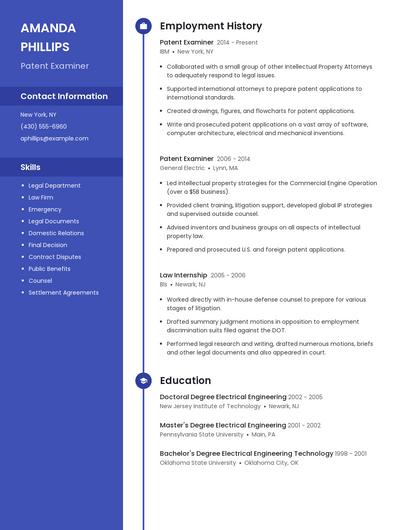 Patent Examiner Resume