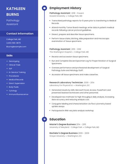 Pathology Assistant Resume
