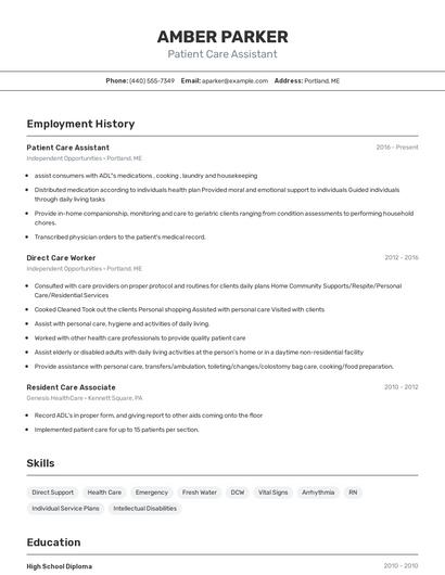 Resume example 2