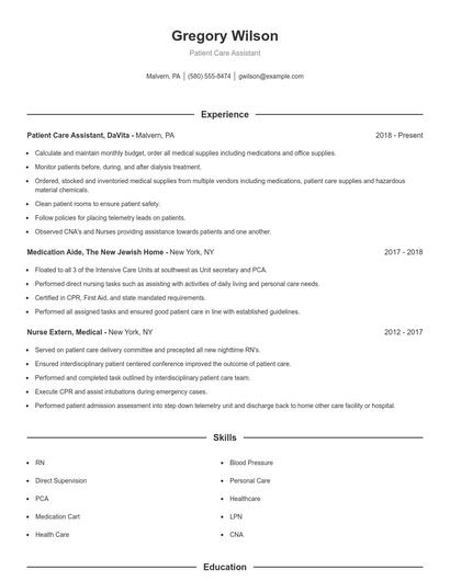 Resume example 1