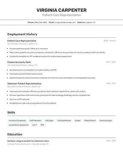 Resume example 2