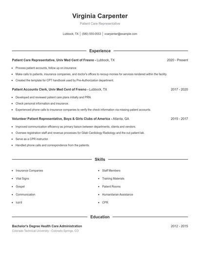 Resume example 1