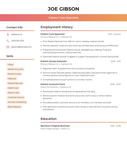 Resume example 3