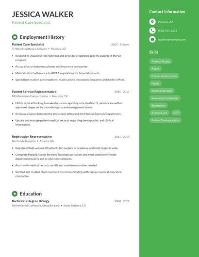Resume example 5