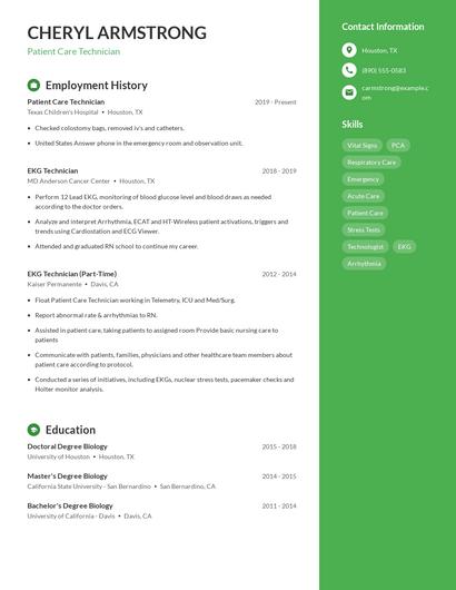 Resume example 5