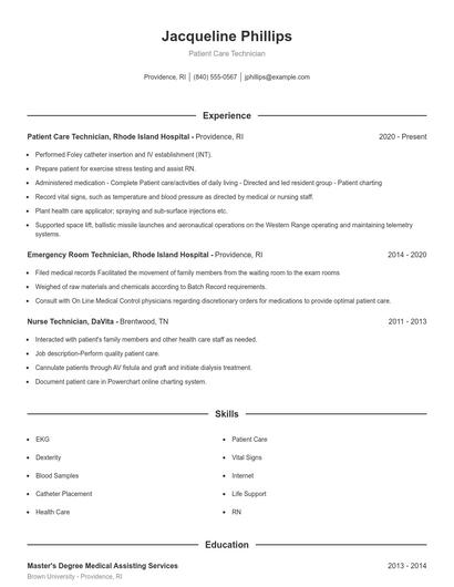 Resume example 1