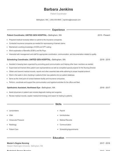 Resume example 1
