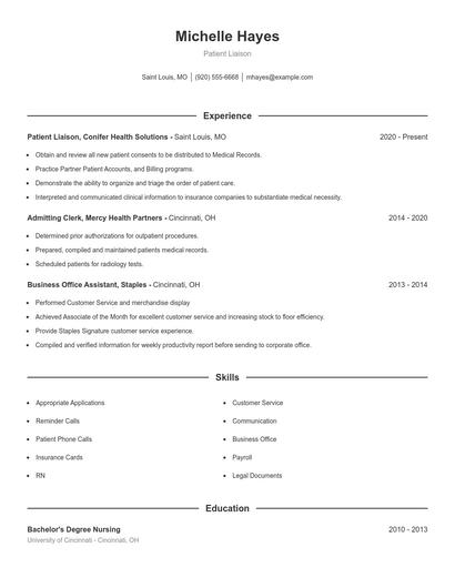 Resume example 1