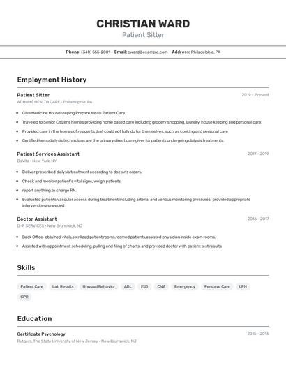 Resume example 2