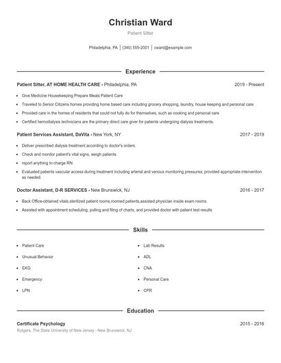 Resume example 1