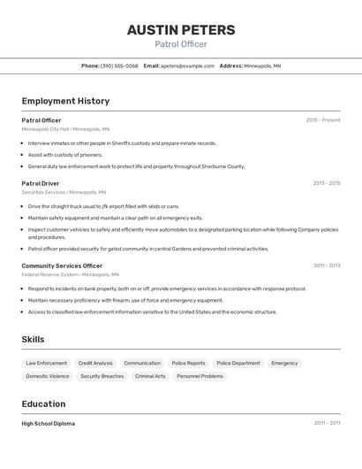 Resume example 2
