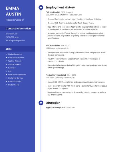 Pattern Grader Resume