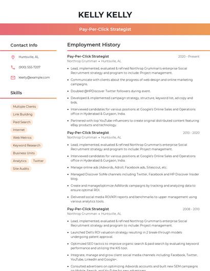 Pay-Per-Click Strategist Resume