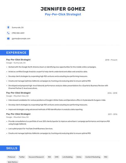 Pay-Per-Click Strategist Resume