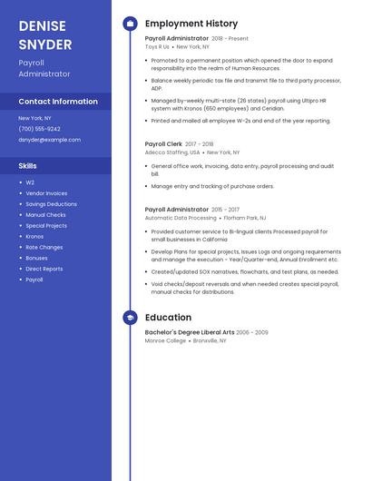 Payroll Administrator Resume