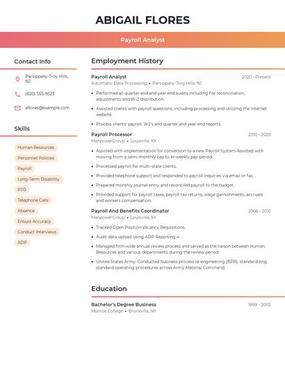 Resume example 3