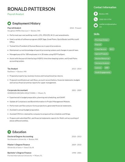Resume example 4
