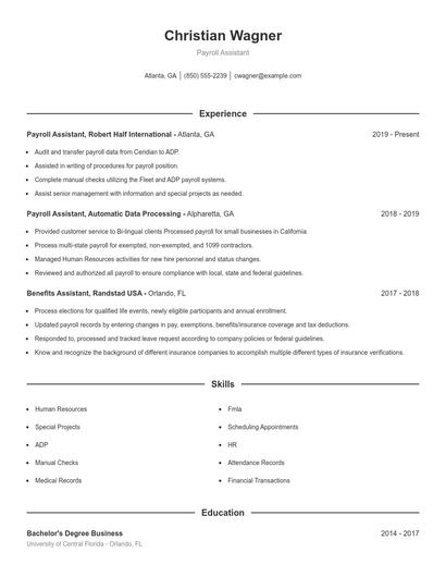 Resume example 1