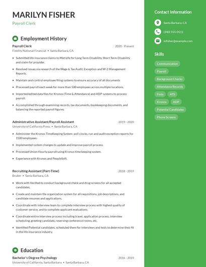 Resume example 5