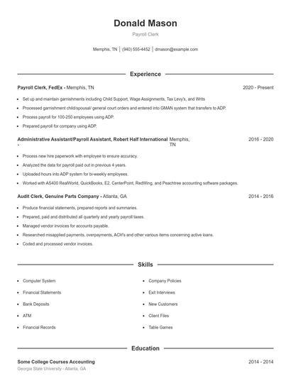 Resume example 1
