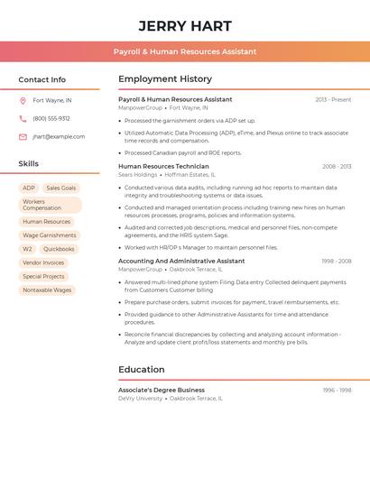 Resume example 3