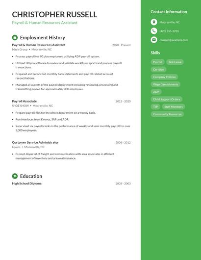 Resume example 5