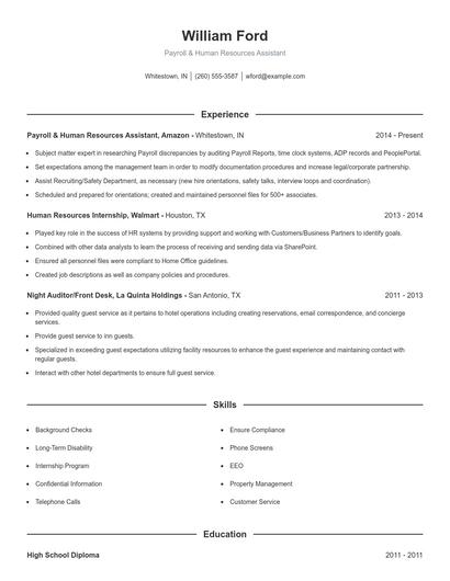 Resume example 1