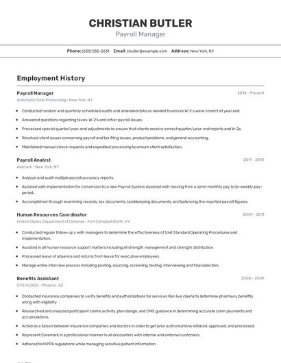 Resume example 2