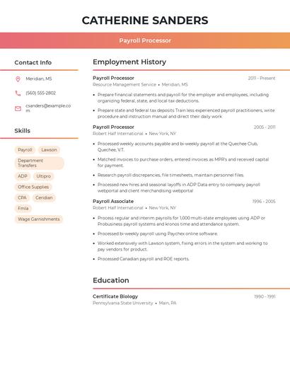 Resume example 3