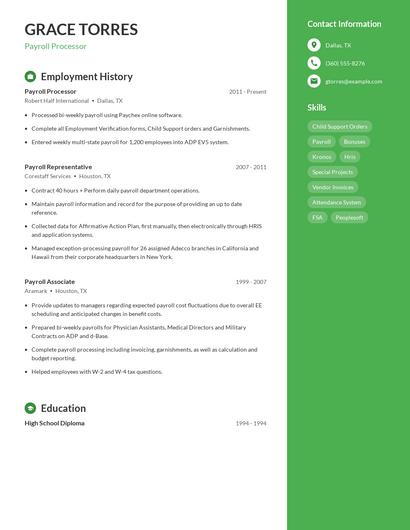 Resume example 4