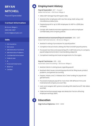 Payroll Specialist Resume